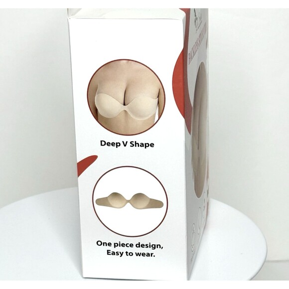 Girl Secrets BLACK Backless Strapless Breathable Reusable Push Up 3D Sticky Bra - Picture 5 of 9